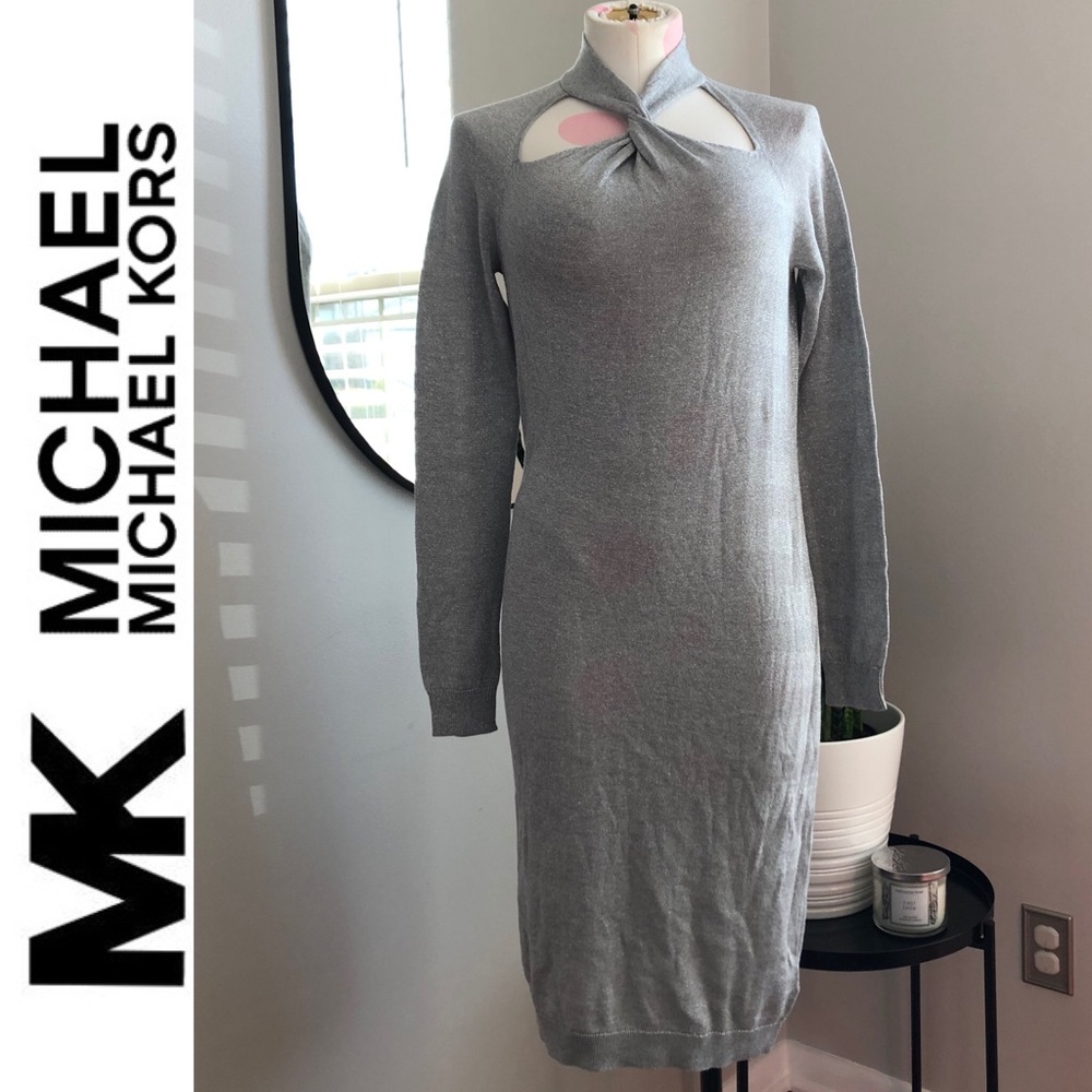 Michael Michael Kors Twist-Neck Sweater Dress